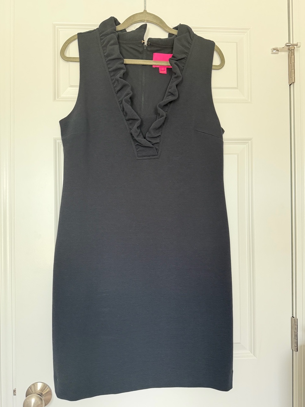 Lilly Pulitzer Tisbury shift onyx black sleeveless knit shift dress size L